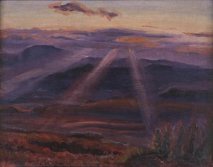 Evening Sun（setting Over Mt. Ontake） — Shōroku Yanase