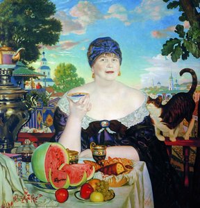 The Merchant's Wife At Tea — 보리스 쿠스토디예프