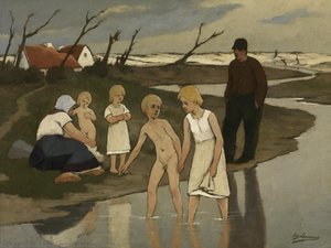 Bathing Children — Eugène Laermans
