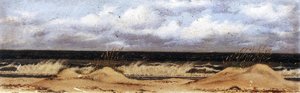 Florida Beach Scene With Sand Dunes, Sea Oats And Surf — William Aiken Walker
