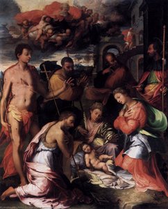 Adoration Of The Child — Perino Del Vaga (piero Buonaccorsi)