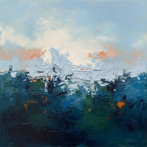 Ethereal Horizon: A Monumental Study Of Light And Midnight Impasto Texture — Christian Noiret