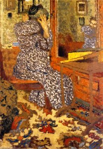 Frau Beim Frisieren (auch Bekannt Als Mme Vuillard Vor Dem Spiegel) — Jean-édouard Vuillard