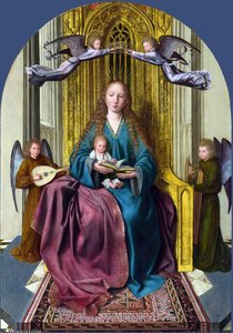 The Virgin And Child Enthroned, With Four Angels — Quentin Massys