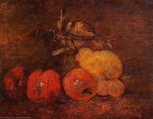 Natureza-morta Com Pêssegos E Maçãs — Gustave Courbet