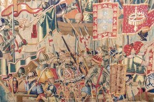 Detail Of The Tapestry “landing In Asilah” — Tournai Passchier Grenier