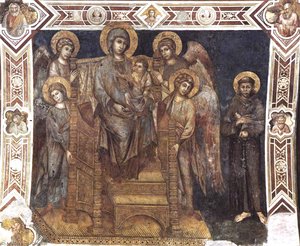 Madonna Enthroned With The Child, St Francis And Four Angels — सिमोंब्यू