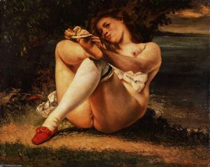 Kobieta W Białych Koronkach — Gustaw Courbet