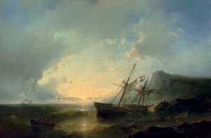 A Shipwreck At Sunset — Abraham Hulk Senior