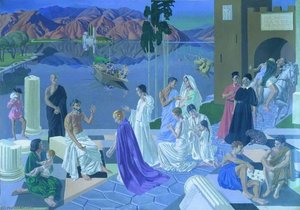 St Paul Meeting Lydia Of Thyatira — Edward Irvine Halliday