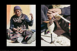 Tibetan Woman Making A Wool Thread — Angelo Chiacchio