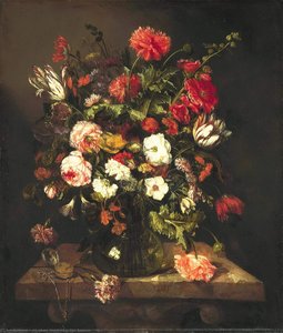 Bouquet Of Flowers In A Glass Vase (ok.1663-1665) (80 X 69) (the Hague, The Royal Gallery) — Abraham Hendricksz. Van Beyeren