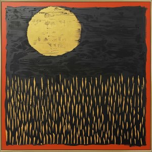 Golden Solstice Over A Rhythmic Field Of Obsidian Shadows And Amber Light — Laurent Fabre