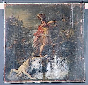 Achille Trainant Le Corps D'hector Devant Les Murs De Troie Et Sous Les Yeux De Priam Et D'hécube, Qui Implorent Le Vainqueur — Antoine François Callet