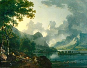 A View In The Lake District — George Barret The Elder