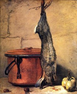 Kaninchen Mit Kupferkessel Und Quitte — Jean-baptiste-siméon Chardin