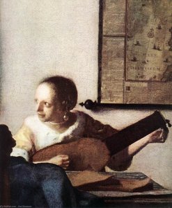 Kvinde Med En Lut Ved Et Vindue (detalje) — Johannes Vermeer