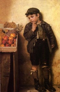 Eying The Fruit Stand — John George Brown
