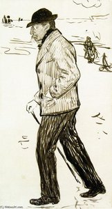 Emile Verhaeren Walking The Beach — Theo Van Rysselberghe