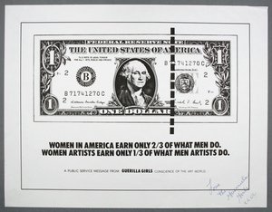Women In America Earn Only 2/3 Of What Men Do Poster — Guerrilla Girls