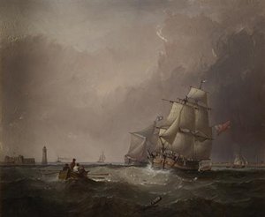 Sailing Ship In Full Sail Off Mersey Harbour — 사무엘 월터스
