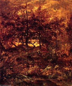 Fall At The Jean-du-paris - In The Forest Of Fontainebleau — Théodore Rousseau (pierre Etienne Théodore Rousseau)