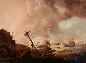 Admiral Sir John Duckworth Forcing Pass Through The Dardanelles, 1807 — Filipe Jímás De Loutherbůrg