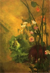 Morning Glories And Eggplant — John La Farge