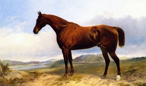 A Chestnut Hunter In A Landscape — Richard Ansdell