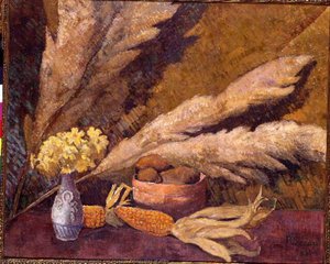 Nature Morte Aux Roseaux Primevères Et Maïs — Paul Sérusier