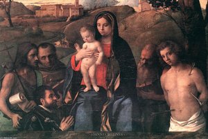 Madonna And Child With Four Saints And Donator — Giovanni Bellini