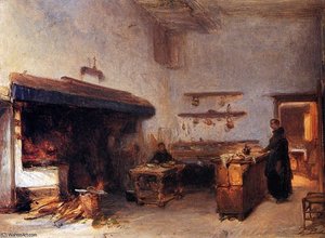 Cloister Kitchen Sun — Johannes Bosboom