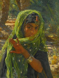 Fillette Se Voilant — Alphonse Etienne Dinet (nasreddine Dinet)
