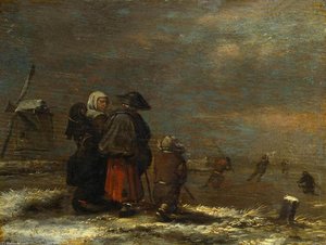 Winter Landscape With A Windmill — Jan Miense Molenaer
