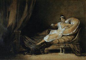 Woman From Buenos Aires On The Couch — Johann Moritz Rugendas