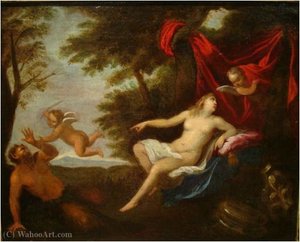 Venus Watching Cupid And A Satyr — Pieter Van Der Werff