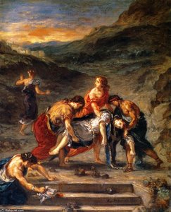 Saint Stephen Borne Away By His Disciples — Eugène Delacroix