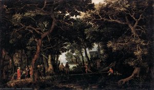 Forest Landscape With Two Of Christ's Miracles — David Vinckboons