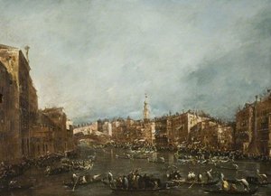 A Regatta On The Grand Canal, Venice — Francesco Lazzaro Guardi