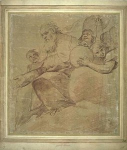 God The Father Surrounded By Angels — Mattia Preti