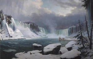 La Grande Cataracte Du Niagara (amérique). Effet D'hiver — Hippolyte Victor Valentin Sebron
