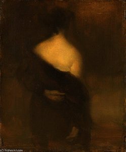 Femme De Dos, Se Deshabillant — Eugène Anatole Carrière