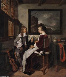 Sentimental Conversation — Quiringh Gerritsz. Van Brekelenkam