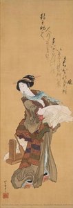 Beautiful Woman With Kinuta — Katsushika Hokusai