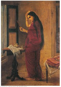 Dama Nair Con Un Espejo — Raja Ravi Varma