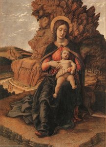 Madonna E Bambino, Tempera Su Legno, Galleria — Andrea Mantegna