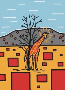 Desert Bloom: A Giraffe’s Ascent — Jacques Villedieu