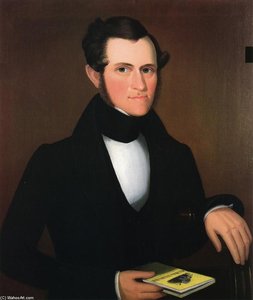 A Gentleman Holding A Book On Agriculture — Ammi Phillips