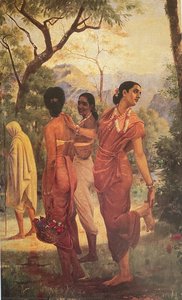 Shakuntala Quitándose Una Espina Del Pie — Raja Ravi Varma