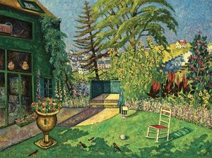 My Studio ^ My Wife's Garden, Gloucester, Massachusetts — Richard Hayley Lever